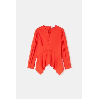 Proenza Schouler V-Neck Poplin Top