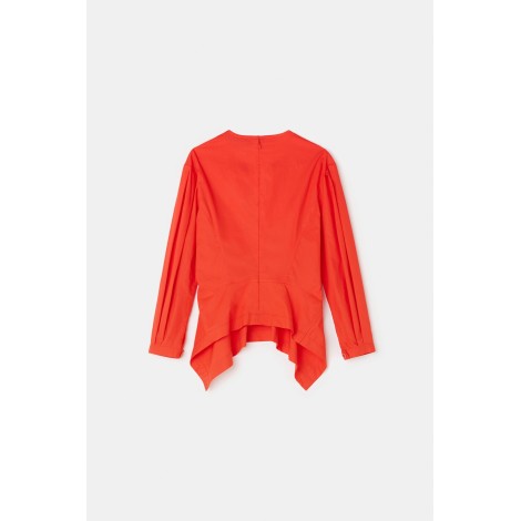 Proenza Schouler V-Neck Poplin Top