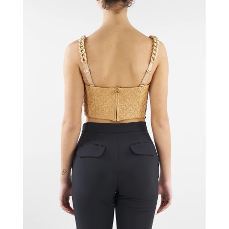 ELISABETTA FRANCHI Top in rafia con coppe Elisabetta Franchi