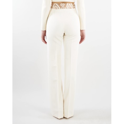 ELISABETTA FRANCHI Pantalone a zampa con cintura foulard Elisabetta Franchi