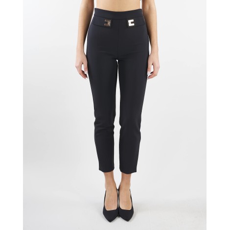 ELISABETTA FRANCHI Pantalone dalla vestibilità affusolata in crepe doppio stretch Elisabetta Franchi