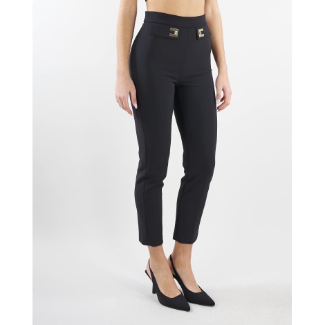 ELISABETTA FRANCHI Pantalone dalla vestibilità affusolata in crepe doppio stretch Elisabetta Franchi