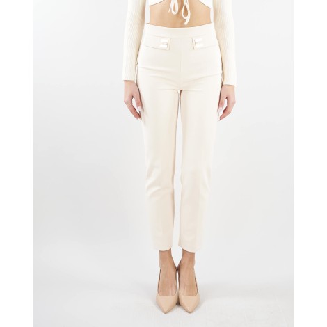 ELISABETTA FRANCHI Pantalone dalla vestibilità affusolata in crepe doppio stretch Elisabetta Franchi