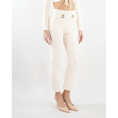 ELISABETTA FRANCHI Pantalone dalla vestibilità affusolata in crepe doppio stretch Elisabetta Franchi