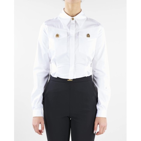 ELISABETTA FRANCHI Camicia boxy annodata in vita Elisabetta Franchi