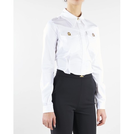 ELISABETTA FRANCHI Camicia boxy annodata in vita Elisabetta Franchi