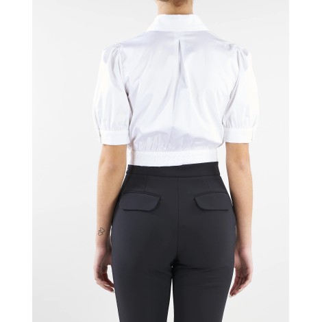 ELISABETTA FRANCHI Camicia cropped con inserti in pizzo Elisabetta Franchi