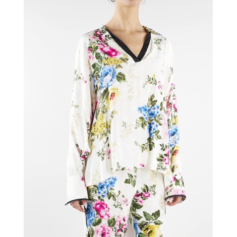 BLUGIRL Blusa in raso jacquard a fiori Blugirl by Bluemarine