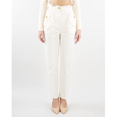 ELISABETTA FRANCHI Pantalone con fascione in punto vita e due fibbie in metallo dorato Elisabetta Franchi