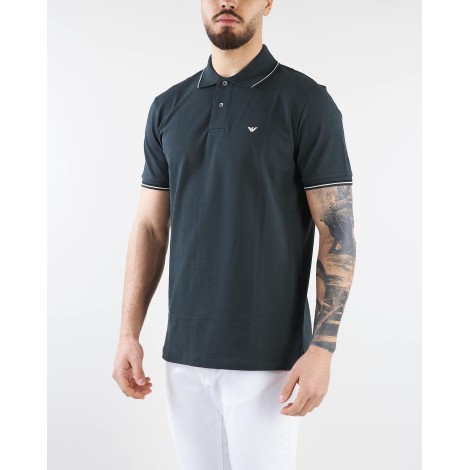 EMPORIO ARMANI Polo con logo e profli a contrasto Emporio Armani