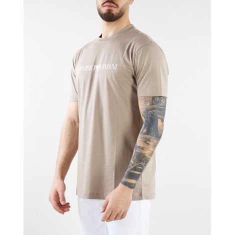 EMPORIO ARMANI T-shirt in jersey Pima con stampa logo Emporio Armani