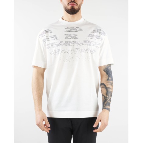 EMPORIO ARMANI T-shirt in jersey mercerizzato con maxi aquila pattern lettering gommato Emporio Armani