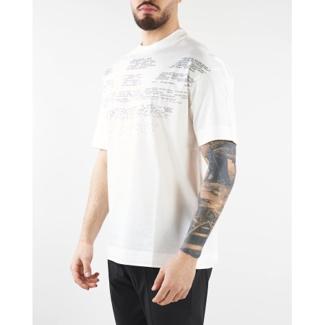 EMPORIO ARMANI T-shirt in jersey mercerizzato con maxi aquila pattern lettering gommato Emporio Armani