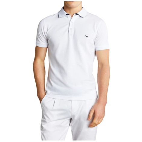 FAY POLO STRETCH BIANCA NPMB246135STDWB001