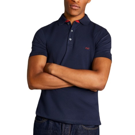 FAY POLO STRETCH BLU NPMB246135STDWU806