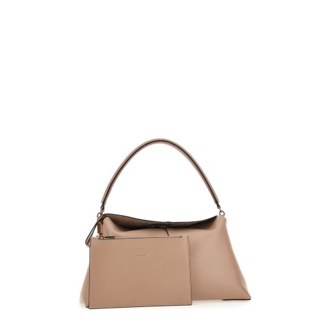 TOD'S BORSA A SPALLA T CASE IN PELLE PICCOLA BEIGE<BR/>XBWTSTY0200XPRM027