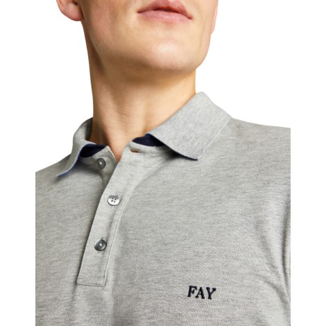 FAY POLO STRETCH  GRIGIA NPMB246135STDWB203