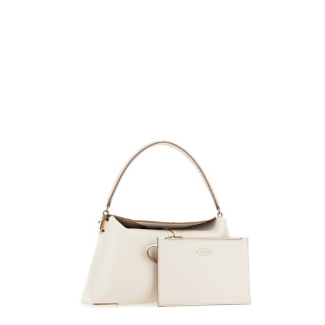 TOD'S BORSA A SPALLA T CASE IN PELLE PICCOLA BIANCA<BR/>XBWTSTY0200XPRB015