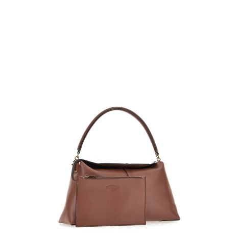 TOD'S BORSA A SPALLA T CASE IN PELLE PICCOLA MARRONE<BR/>XBWTSTY0200XPRS203