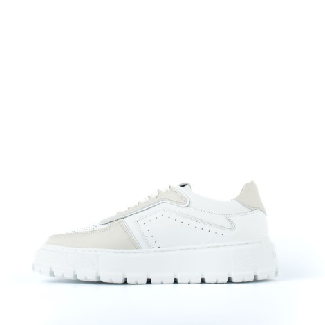 Sneakers in pelle bicolari dettagli beige