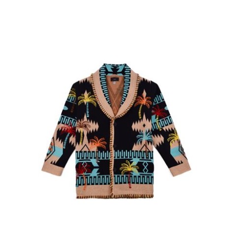 CARDIGAN PALM TREE CON MOTIVO JACQUARD ALANUIenbsp;