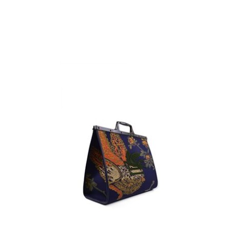 BORSA LOVE TROTTER GRANDE JACQUARD CON UCCELLI ALL OVER