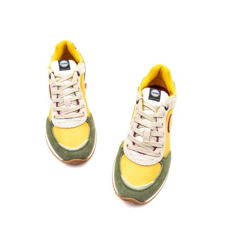 Sneakers Uomo OCHRE-MILITARY GREEN-BEIGE COLMAR Pelle