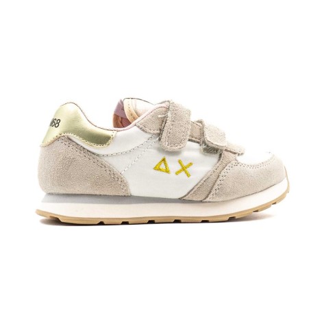 Sneakers Bambino BIANCO/BIANCO PANNA SUN68 Pelle