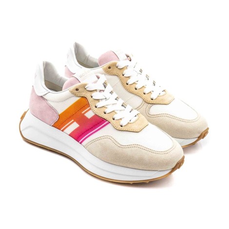 Sneakers Donna BEIGE+ROSA HOGAN     Pelle