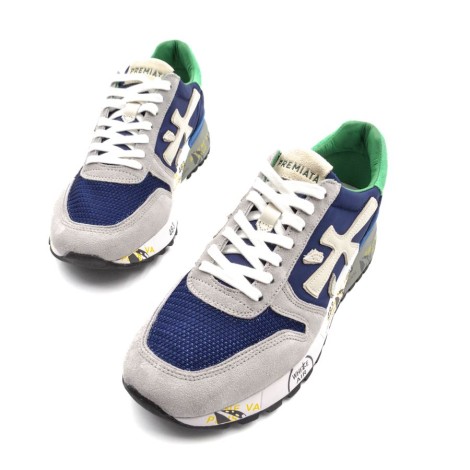 Sneakers Uomo BLU+GRIGIO+VERDE PREMIATA   Pelle