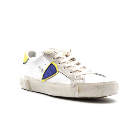 Sneakers Donna BLANC JAUNE PHILIPPE MODEL Pelle