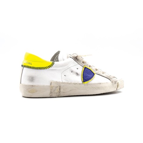 Sneakers Donna BLANC JAUNE PHILIPPE MODEL Pelle