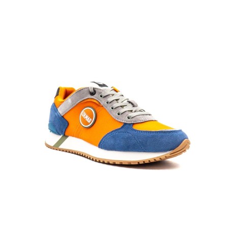 Sneakers Uomo ORANGE-STEEL BLUE-GRAY COLMAR Pelle