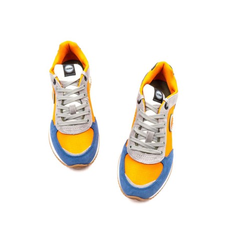 Sneakers Uomo ORANGE-STEEL BLUE-GRAY COLMAR Pelle