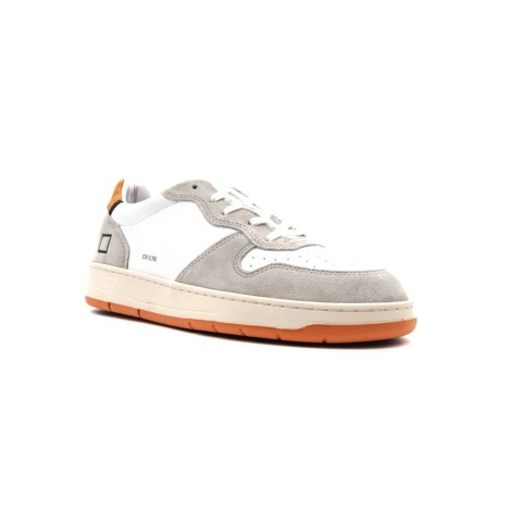 Sneakers Uomo WHITE-ORANGE D.A.T.E.  Pelle