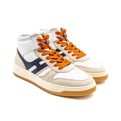 Sneakers Uomo BIANCO+BLU+ARANCIO HOGAN     Pelle