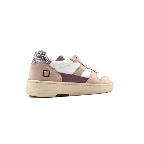 Sneakers Donna WHITE-PINK D.A.T.E.  Pelle