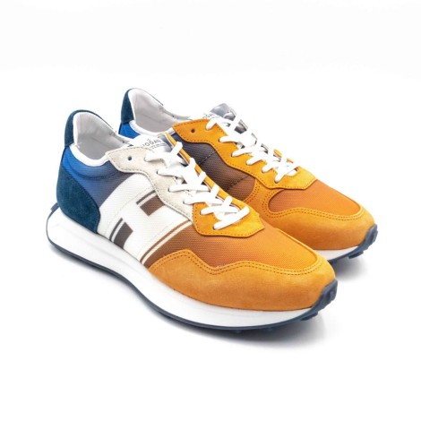 Sneakers Uomo BLUETTE+ARANCIO+BIANCO HOGAN     Pelle