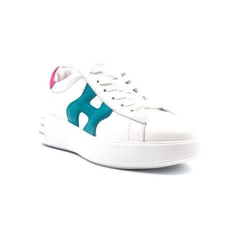 Sneakers Donna BIANCO+TURCHESE HOGAN     Pelle