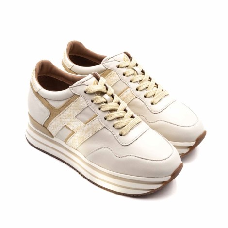 Sneakers Donna BIANCO+PIT+SABBIA HOGAN     Pelle