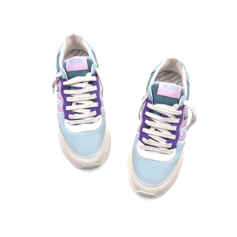 Sneakers Donna AZZURRO+ROSA WUSHU RUYI Pelle