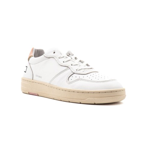 Sneakers Donna WHITE-PINK D.A.T.E.  Pelle