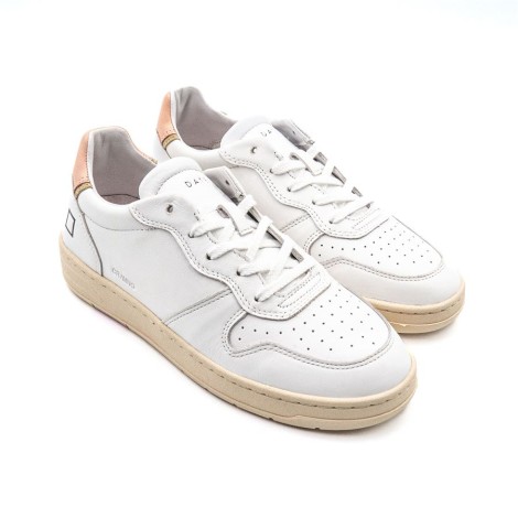 Sneakers Donna WHITE-PINK D.A.T.E.  Pelle