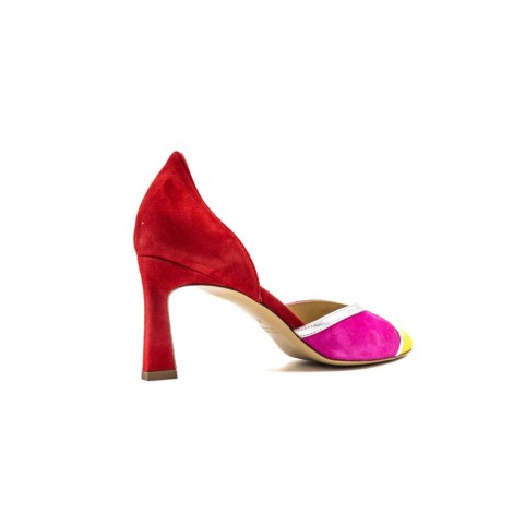 Scarpa Donna ROSSO FUXIA LIME TRE EMME Pelle