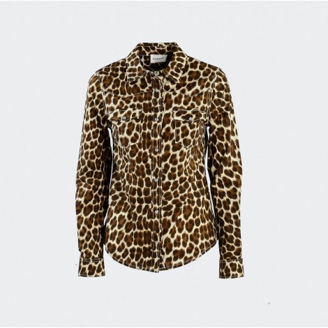 Camicia in cotone animalier