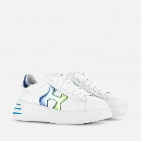 Sneakers Rebel in pelle Bianco Blu Verde