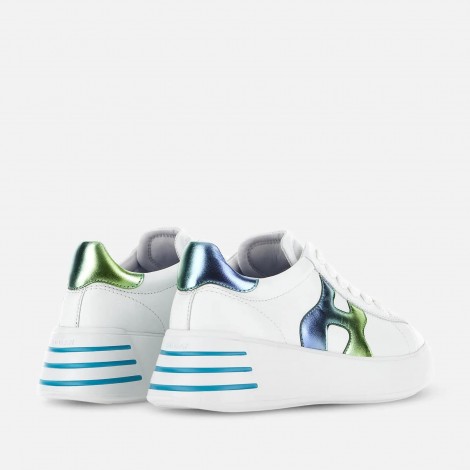 Sneakers Rebel in pelle Bianco Blu Verde