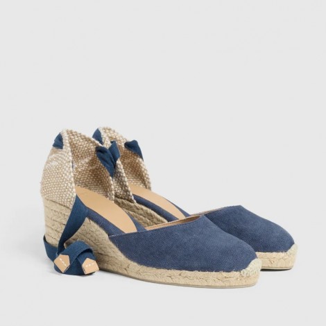 Espadrillas Carina 6 in cotone blu jeans