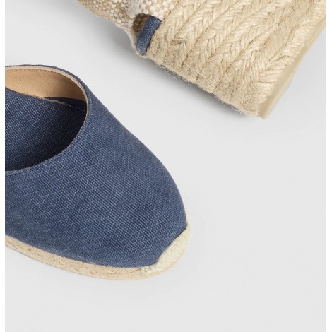 Espadrillas Carina 6 in cotone blu jeans