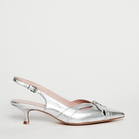 Slingback 1481 in pelle argento